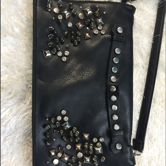 Black Studded Crossbody Bag - Picture 2 of 10